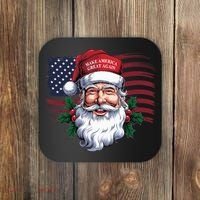 Make A Christmas Great Again Xmas Trump Maga Pajamas Santa Us Flag Coaster thumb 0
