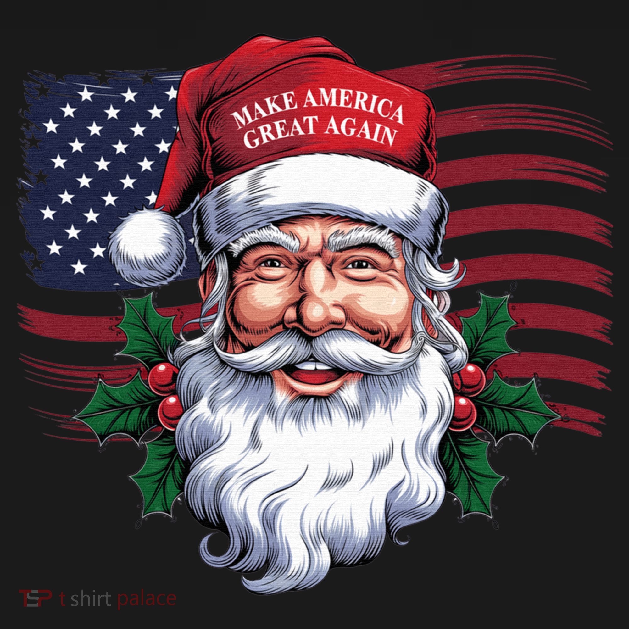 Make A Christmas Great Again Xmas Trump Maga Pajamas Santa Us Flag Coaster