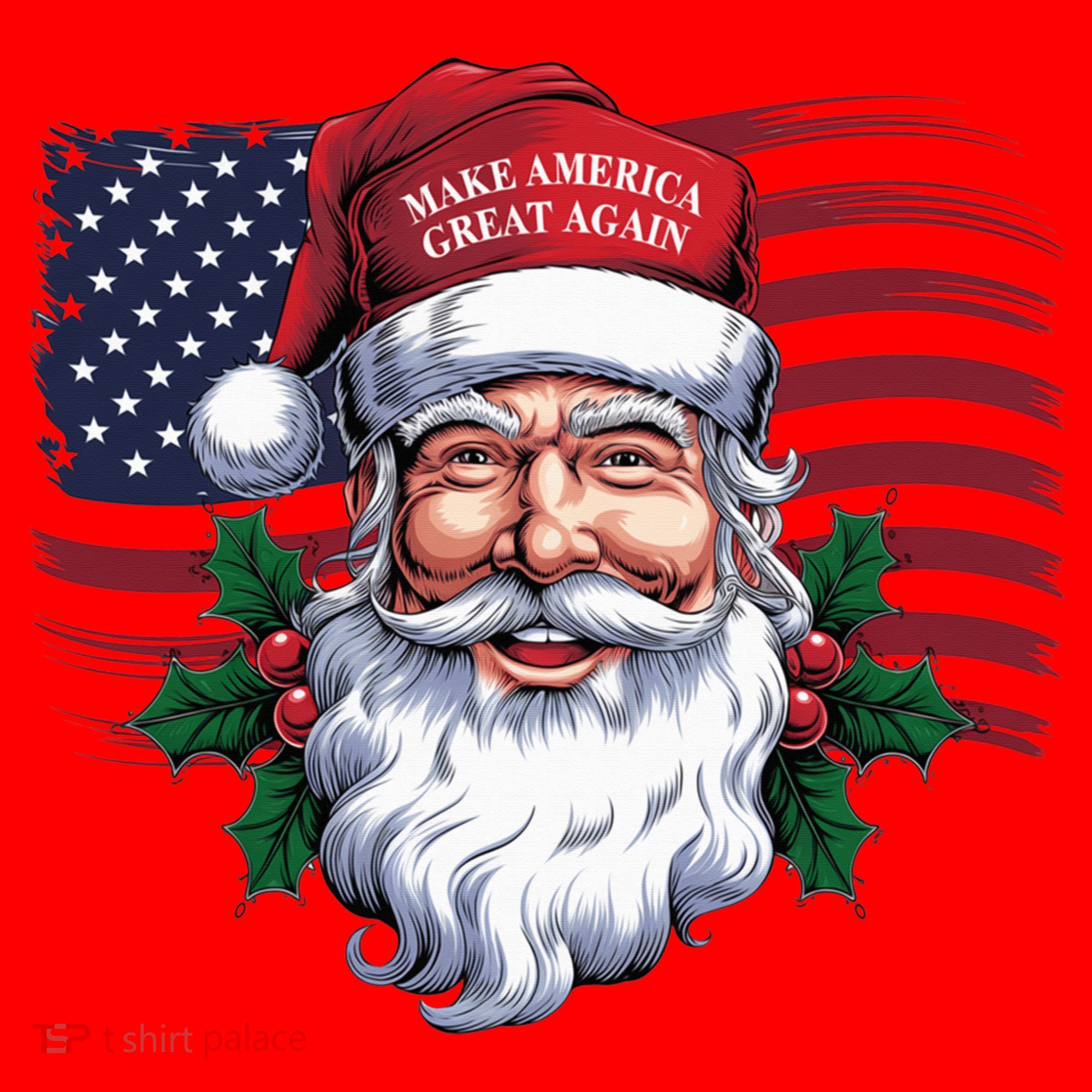 Make A Christmas Great Again Xmas Trump Maga Pajamas Santa Us Flag Santa Hat
