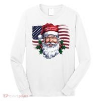 Make A Christmas Great Again Xmas Trump Maga Pajamas Santa Us Flag Long Sleeve Shirt thumb 0