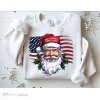 Make A Christmas Great Again Xmas Trump Maga Pajamas Santa Us Flag Sweatshirt thumb 2