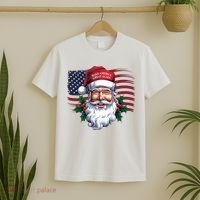 Make A Christmas Great Again Xmas Trump Maga Pajamas Santa Us Flag T-Shirt thumb 2