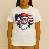 Make A Christmas Great Again Xmas Trump Maga Pajamas Santa Us Flag T-Shirt thumb 4