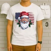 Make A Christmas Great Again Xmas Trump Maga Pajamas Santa Us Flag T-Shirt thumb 6