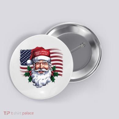 Make A Christmas Great Again Xmas Trump Maga Pajamas Santa Us Flag Button