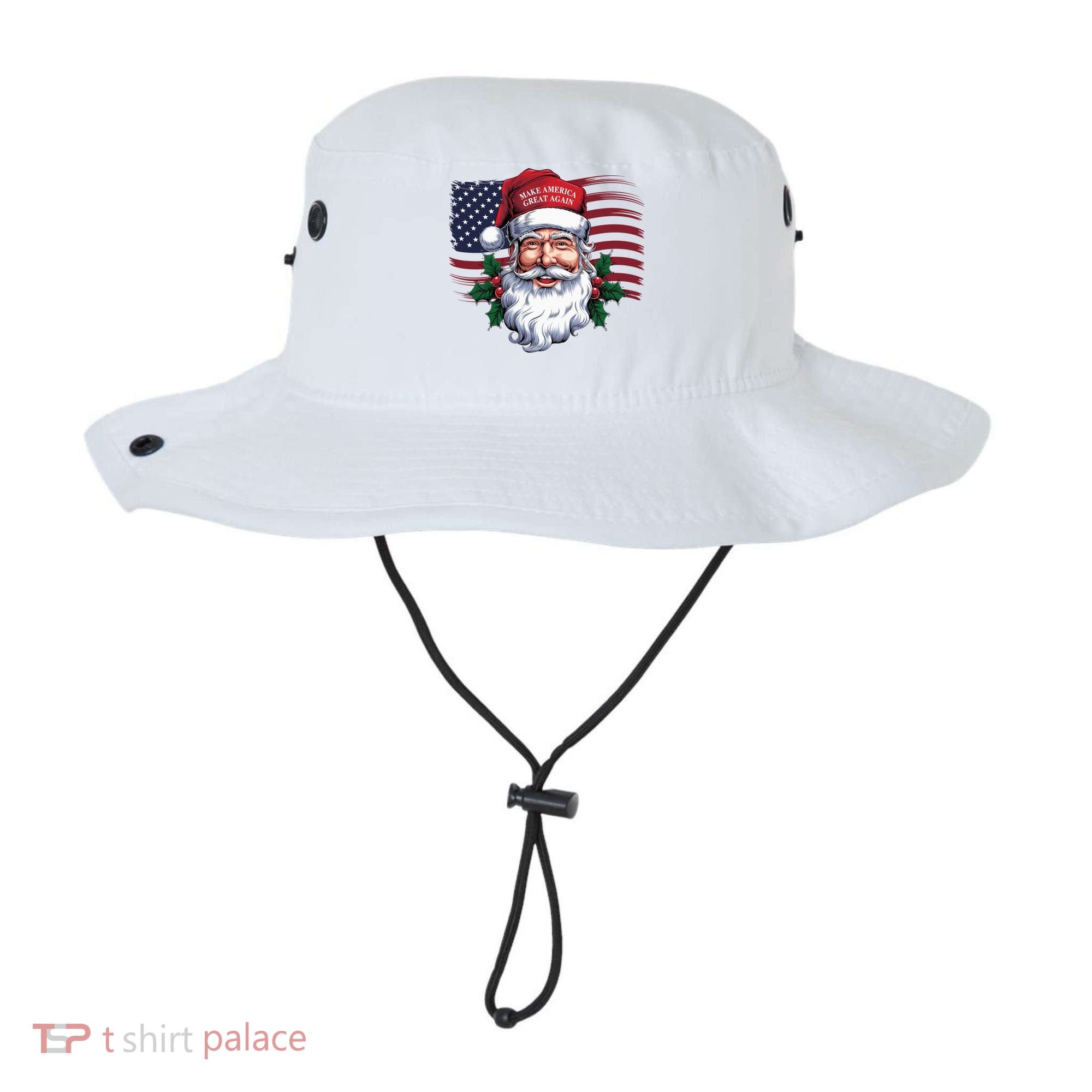 Make A Christmas Great Again Xmas Trump Maga Pajamas Santa Us Flag Bucket Hat