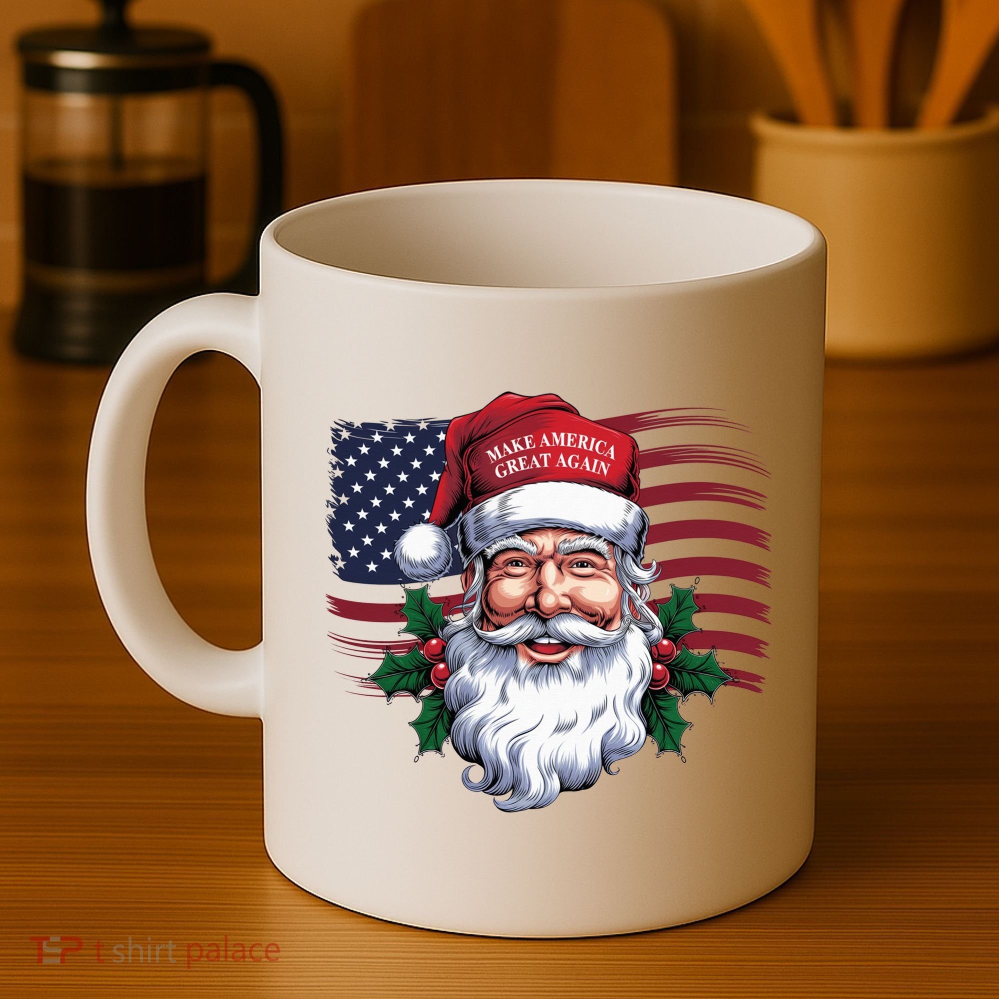 Make A Christmas Great Again Xmas Trump Maga Pajamas Santa Us Flag Coffee Mug