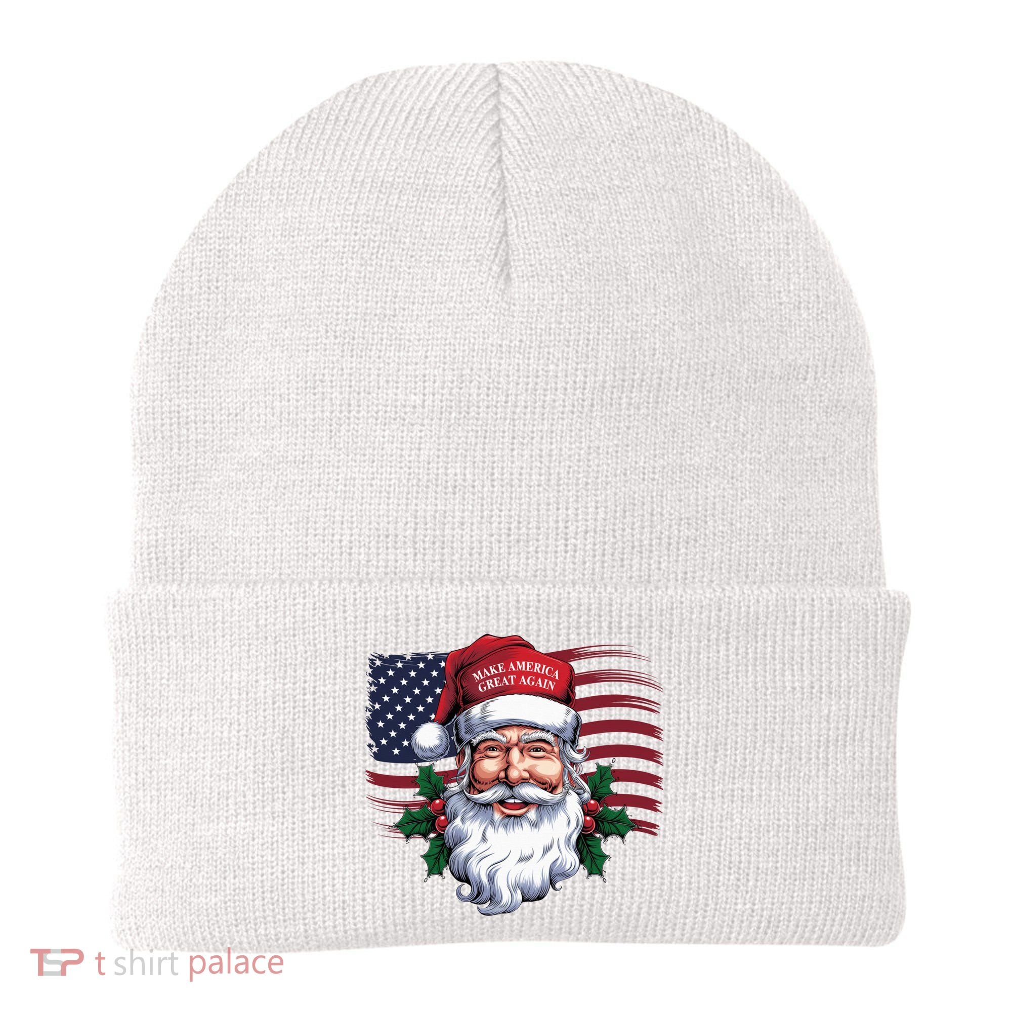 Make A Christmas Great Again Xmas Trump Maga Pajamas Santa Us Flag Beanie