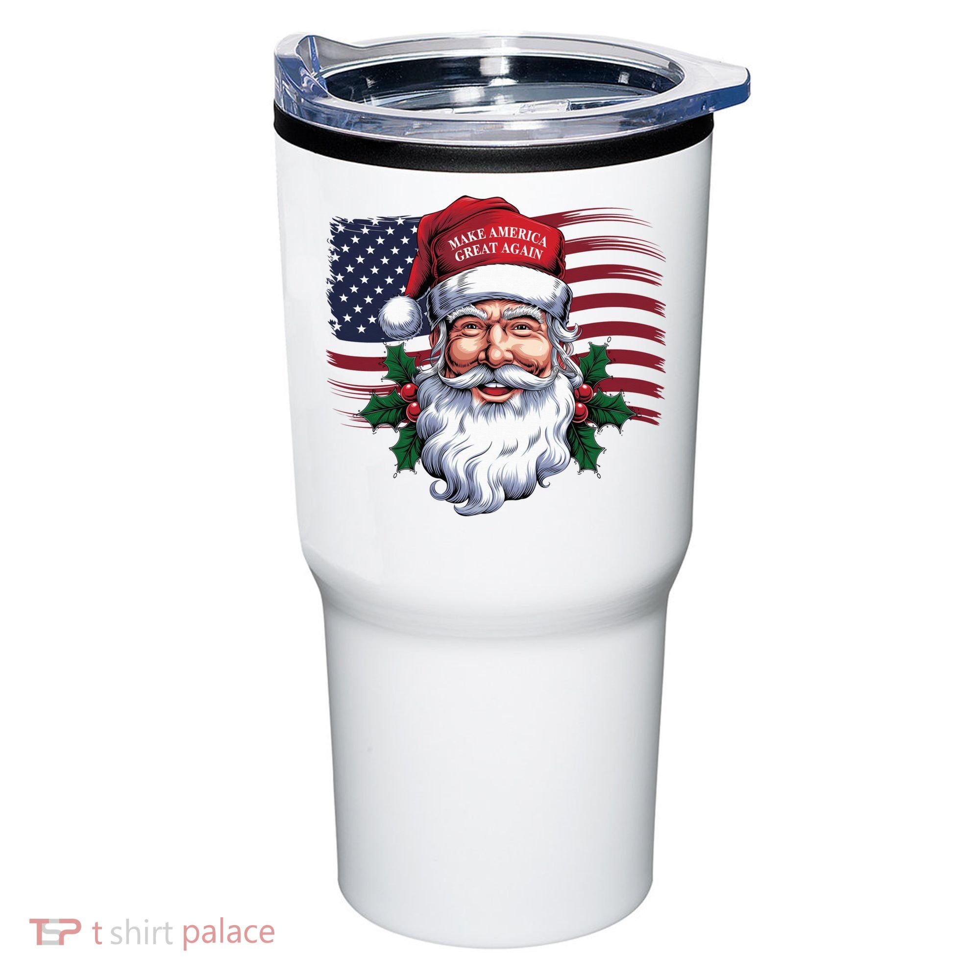 Make A Christmas Great Again Xmas Trump Maga Pajamas Santa Us Flag Tumbler