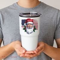 Make A Christmas Great Again Xmas Trump Maga Pajamas Santa Us Flag Tumbler thumb 2
