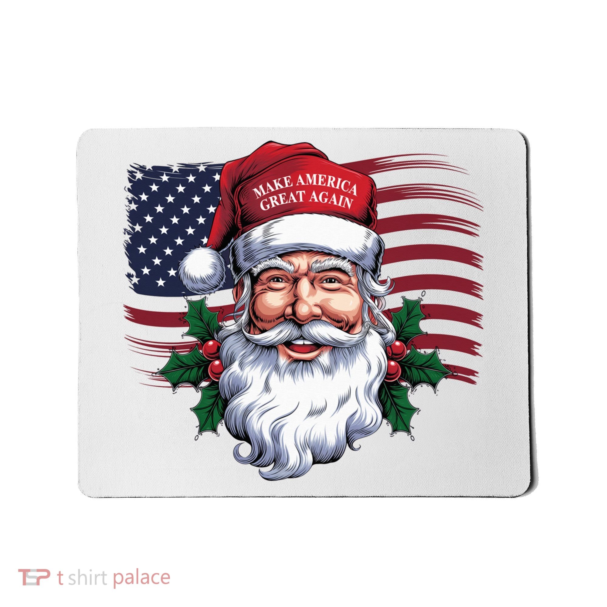 Make A Christmas Great Again Xmas Trump Maga Pajamas Santa Us Flag Mousepad