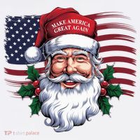 Make A Christmas Great Again Xmas Trump Maga Pajamas Santa Us Flag Mousepad thumb 1