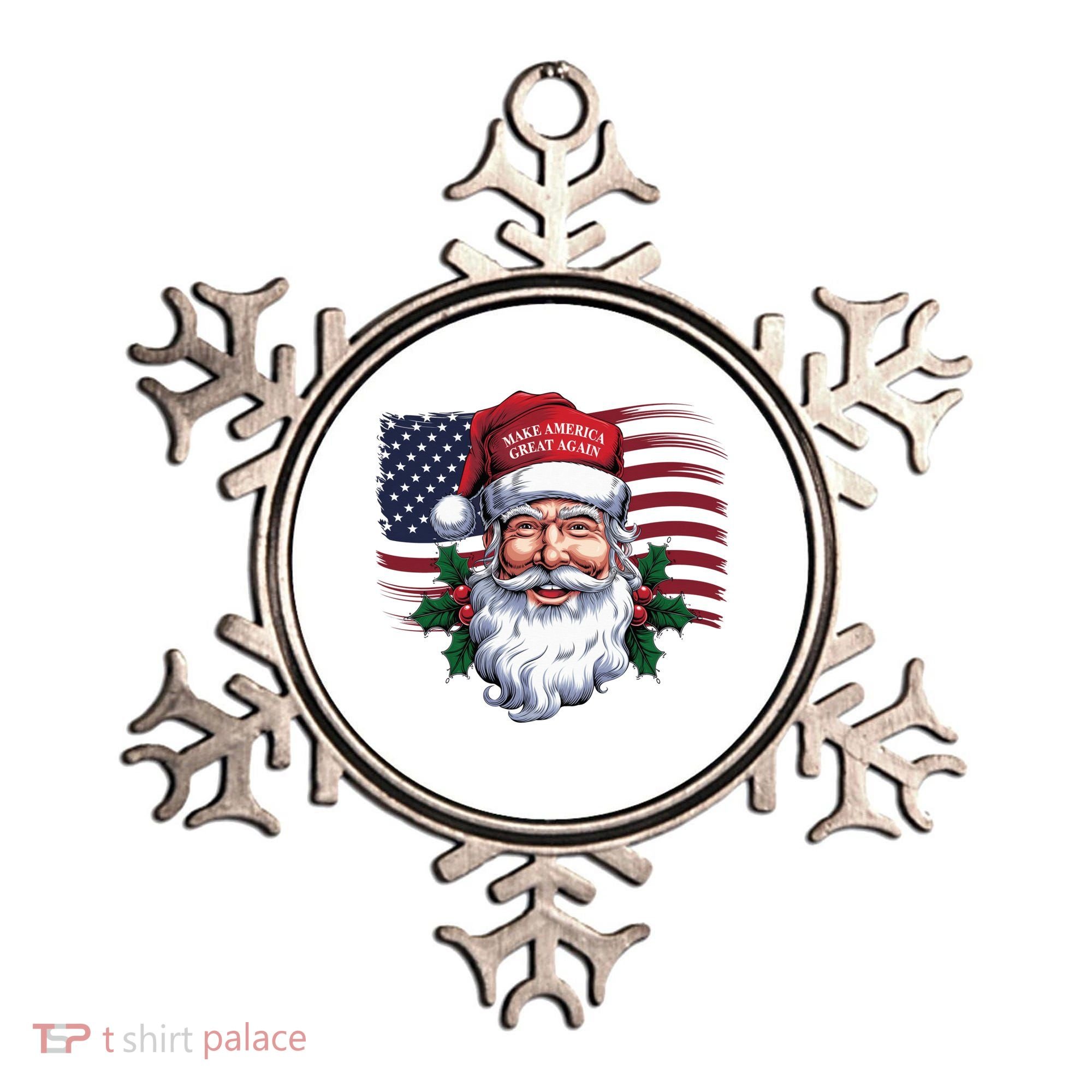 Make A Christmas Great Again Xmas Trump Maga Pajamas Santa Us Flag Ornament