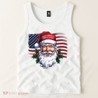 Make A Christmas Great Again Xmas Trump Maga Pajamas Santa Us Flag Tank Top thumb 2
