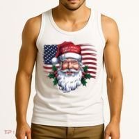 Make A Christmas Great Again Xmas Trump Maga Pajamas Santa Us Flag Tank Top thumb 3