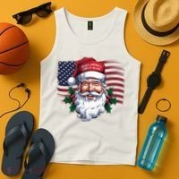 Make A Christmas Great Again Xmas Trump Maga Pajamas Santa Us Flag Tank Top thumb 4