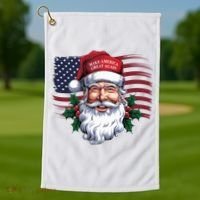 Make A Christmas Great Again Xmas Trump Maga Pajamas Santa Us Flag Golf Towel thumb 1