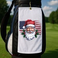 Make A Christmas Great Again Xmas Trump Maga Pajamas Santa Us Flag Golf Towel thumb 2