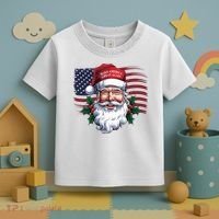 Make A Christmas Great Again Xmas Trump Maga Pajamas Santa Us Flag Toddler T-Shirt thumb 3
