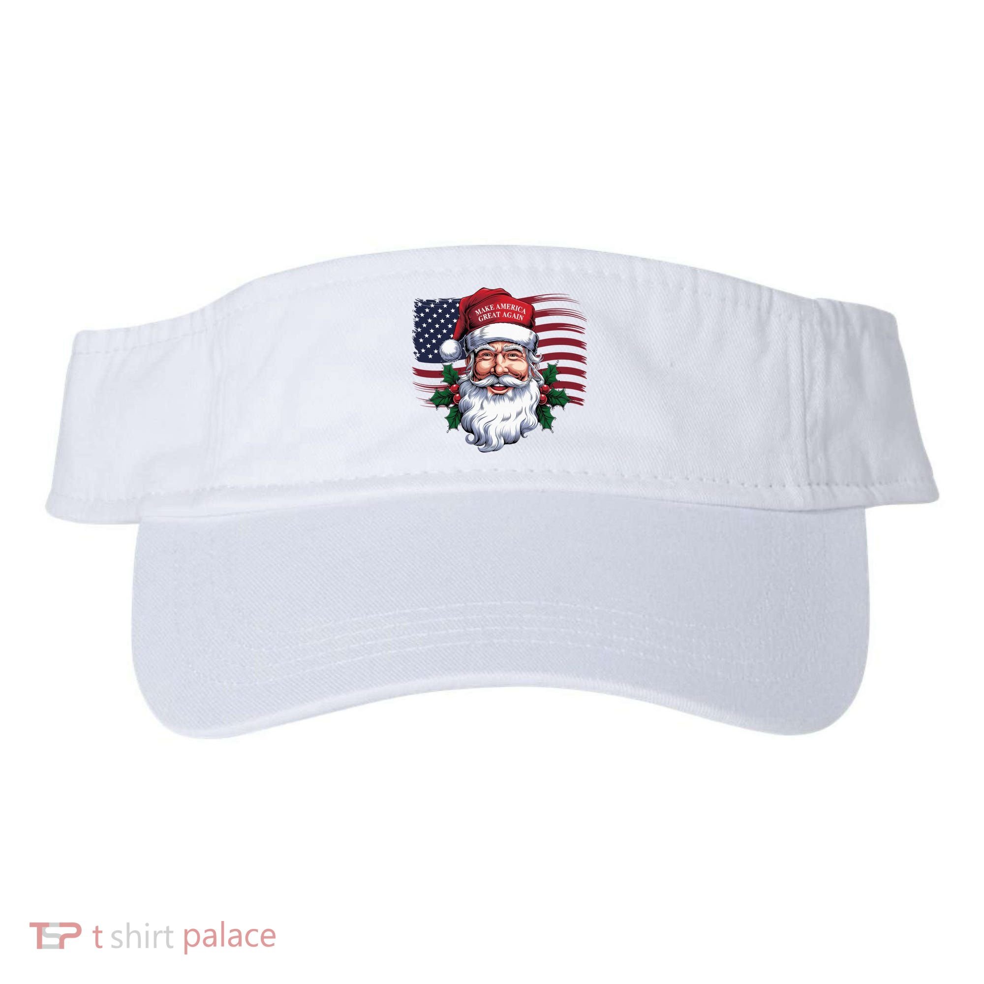 Make A Christmas Great Again Xmas Trump Maga Pajamas Santa Us Flag Visor