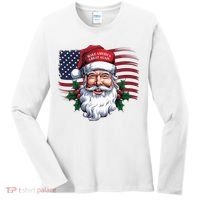 Make A Christmas Great Again Xmas Trump Maga Pajamas Santa Us Flag Women's Long Sleeve Shirt thumb 0