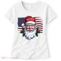 Make A Christmas Great Again Xmas Trump Maga Pajamas Santa Us Flag Women's T-Shirt thumb 0