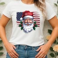 Make A Christmas Great Again Xmas Trump Maga Pajamas Santa Us Flag Women's T-Shirt thumb 2