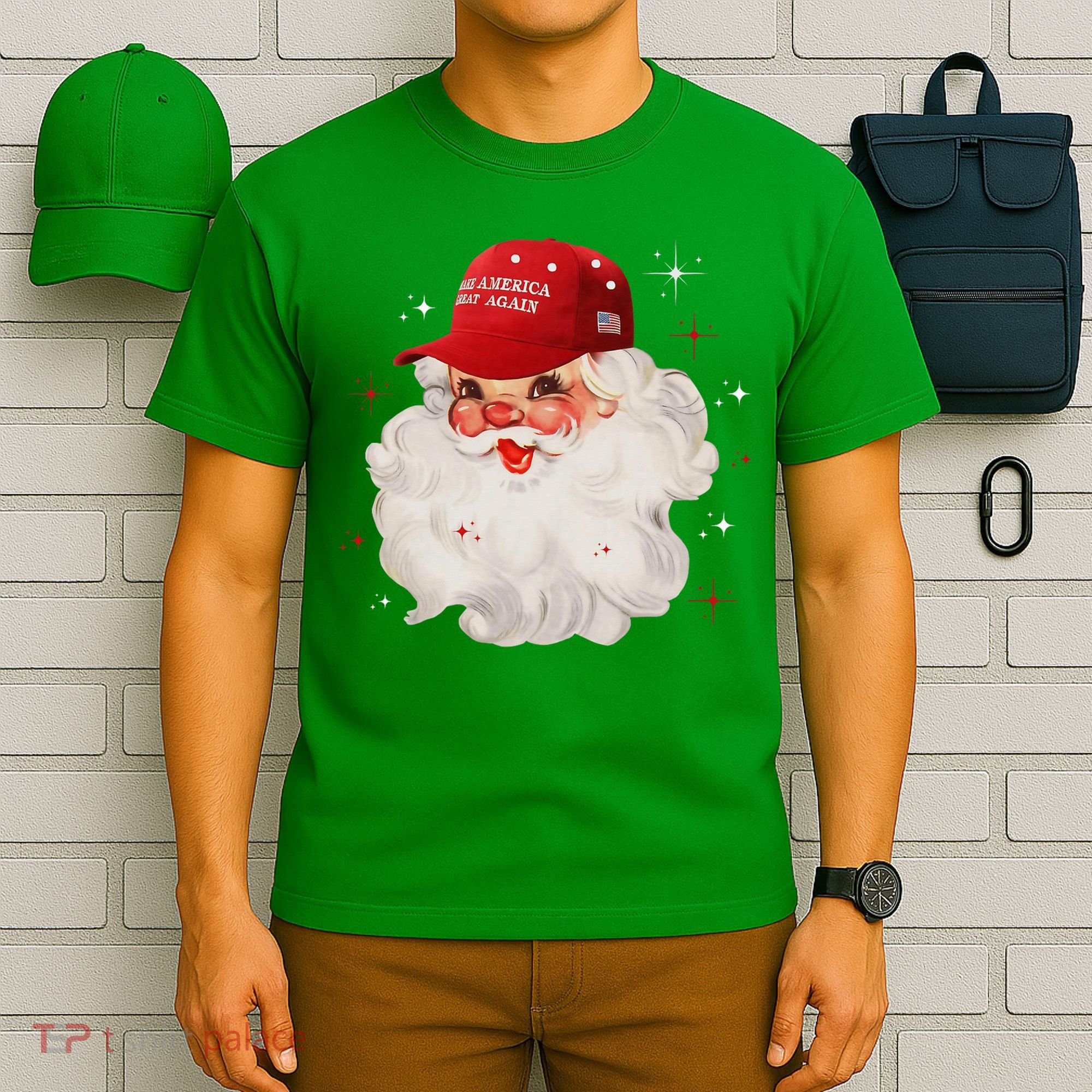 Make A Christmas Great Again Xmas Trump Maga Pajamas Santa T-Shirt