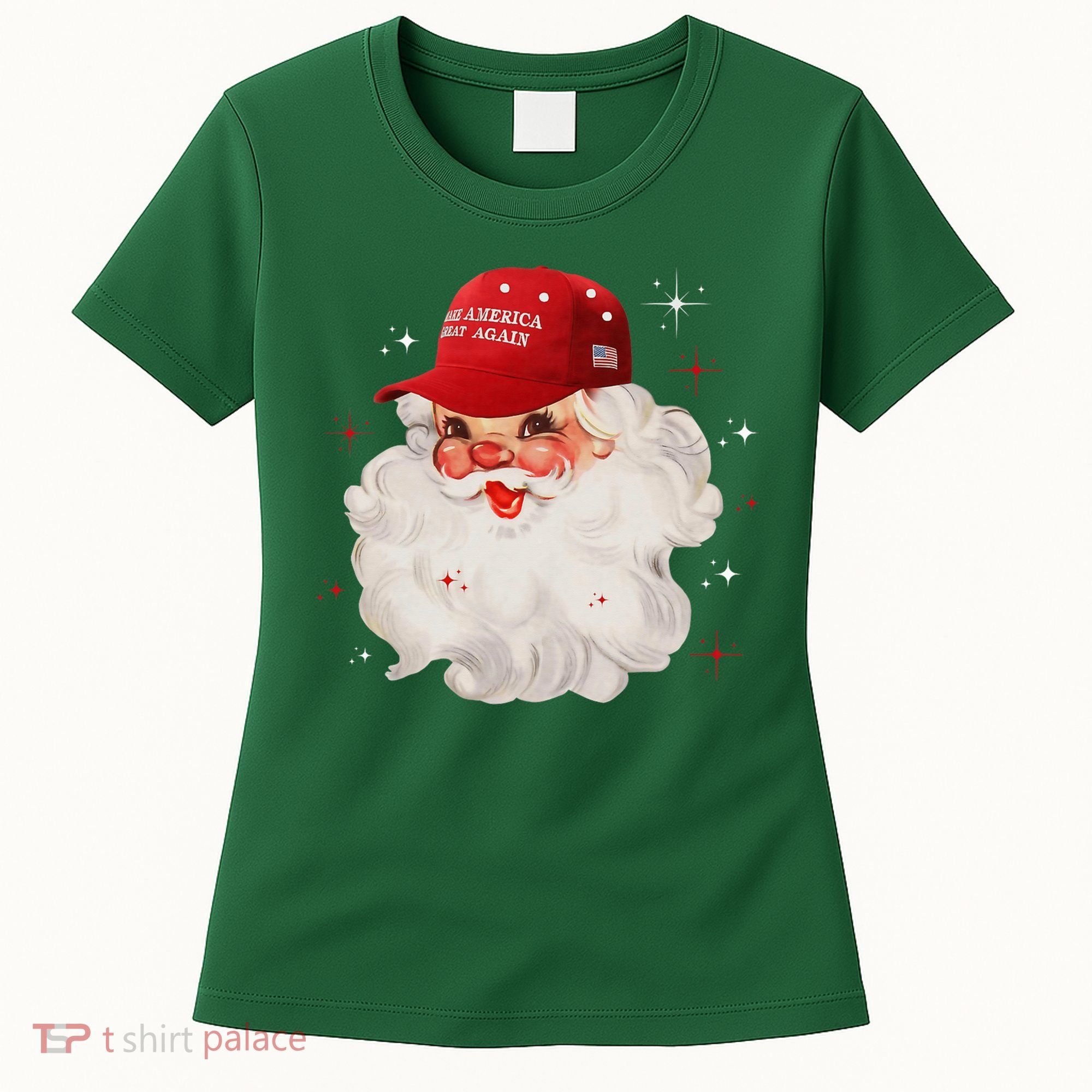 Make A Christmas Great Again Xmas Trump Maga Pajamas Santa Women's T-Shirt
