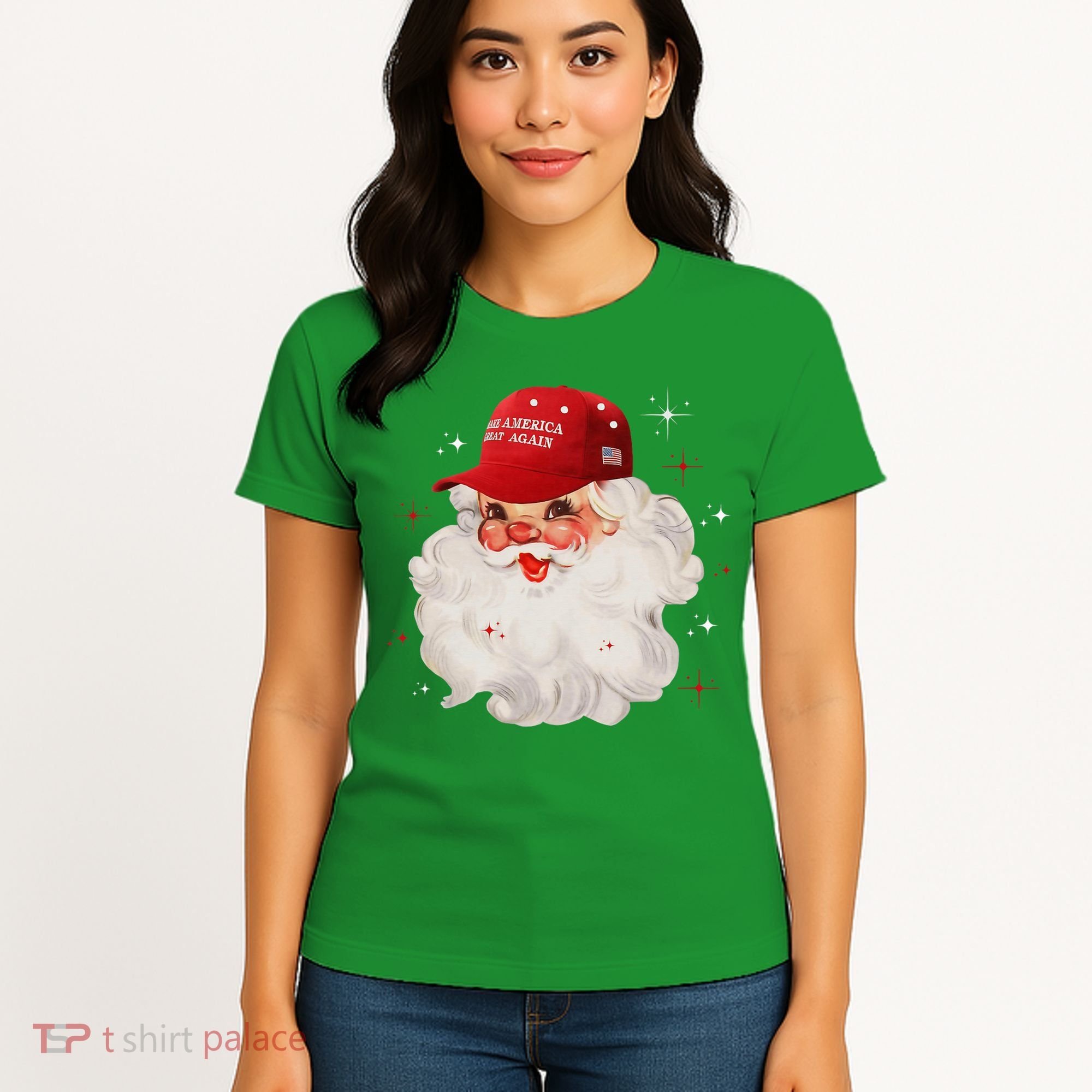 Make A Christmas Great Again Xmas Trump Maga Pajamas Santa Women's T-Shirt