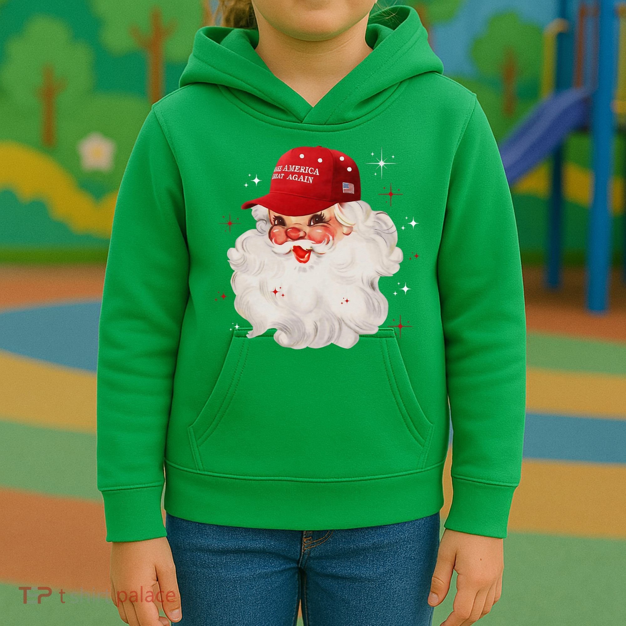 Make A Christmas Great Again Xmas Trump Maga Pajamas Santa Kids Hoodie