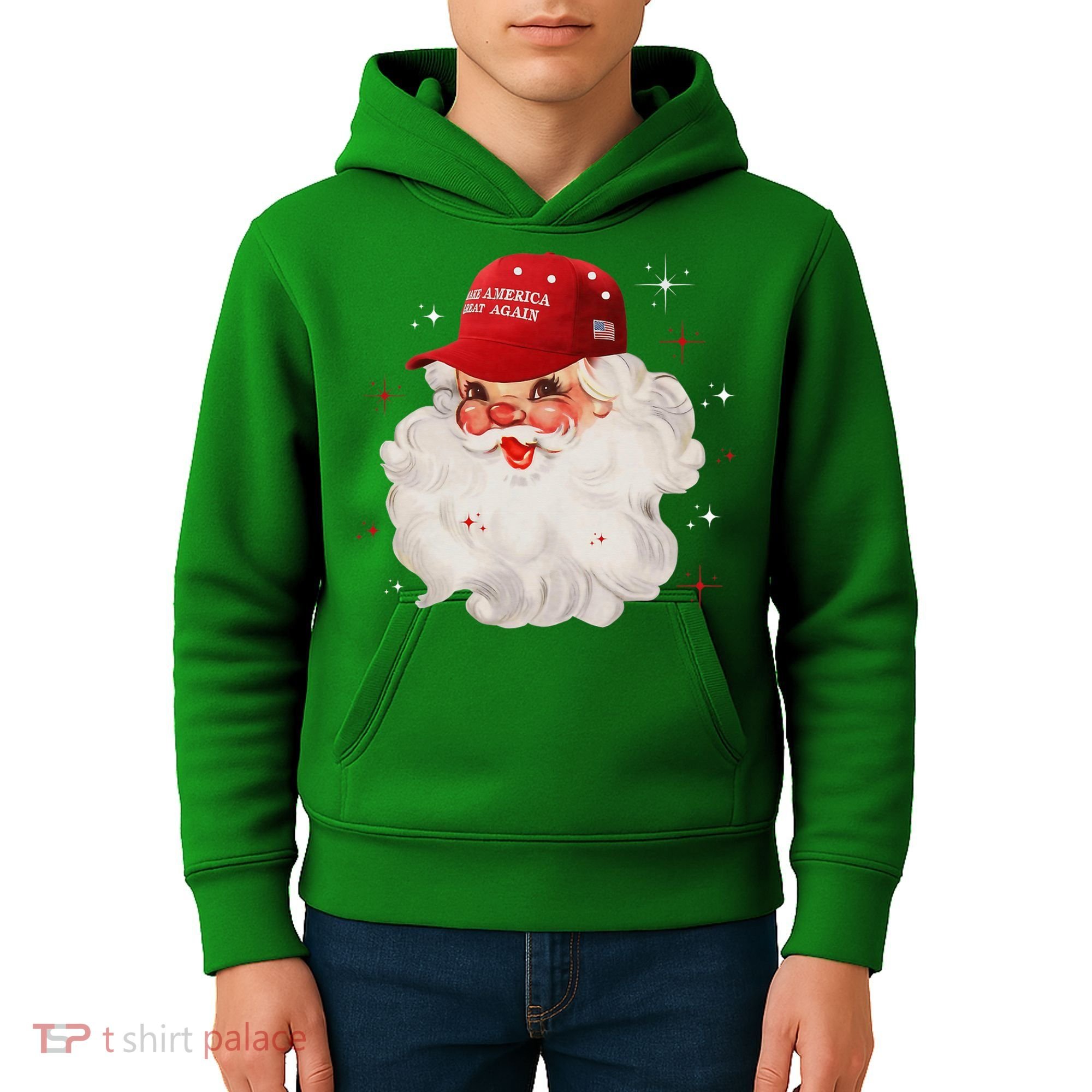 Make A Christmas Great Again Xmas Trump Maga Pajamas Santa Kids Hoodie