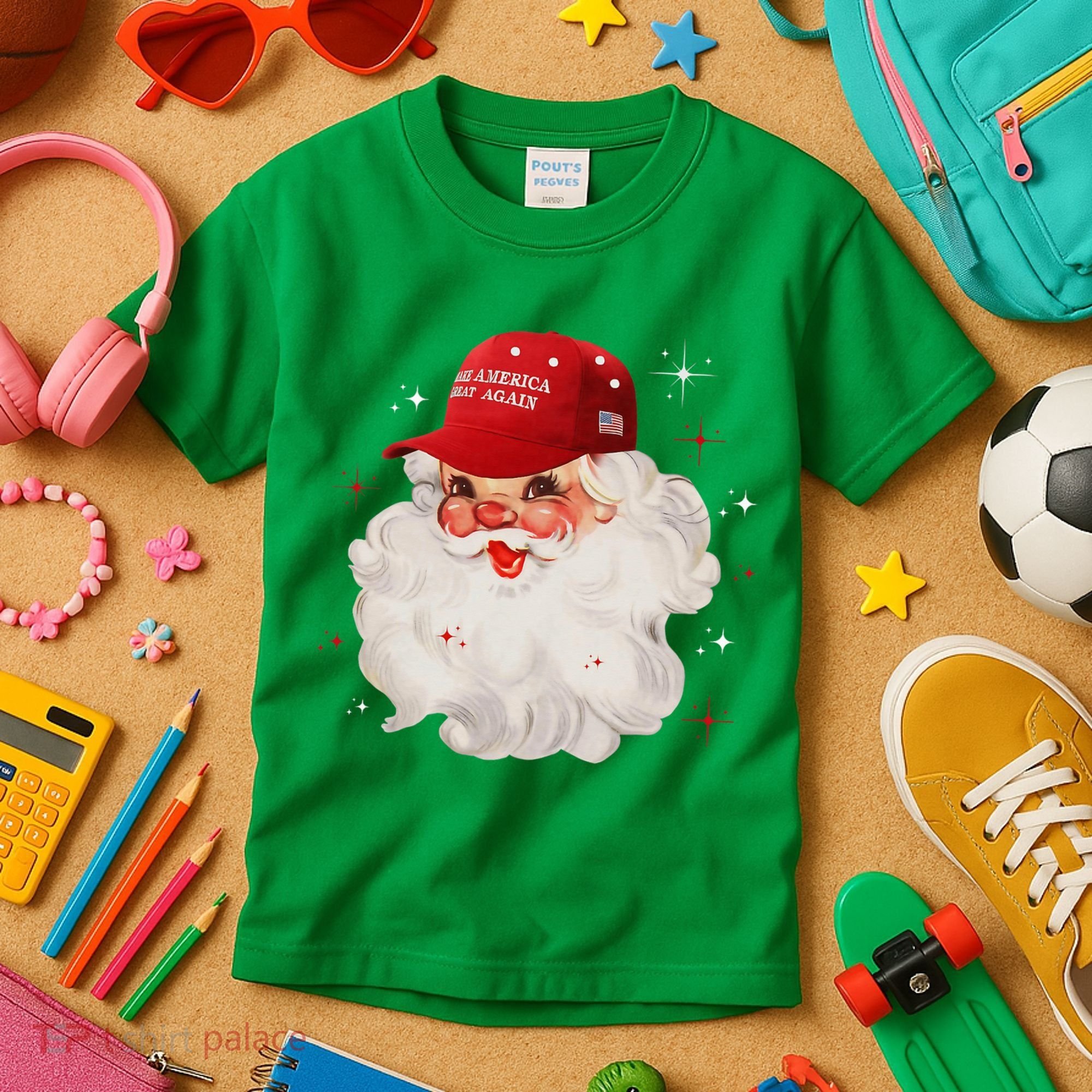 Make A Christmas Great Again Xmas Trump Maga Pajamas Santa Kids T-Shirt