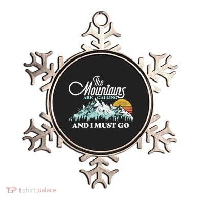Mountains Are Calling & I Must Go Retro Vintage Ornament