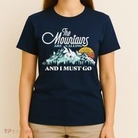 Mountains Are Calling & I Must Go Retro Vintage T-Shirt thumb 4