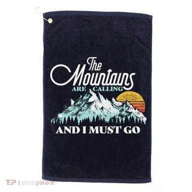 Mountains Are Calling & I Must Go Retro Vintage Golf Towel