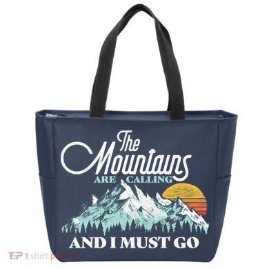 Mountains Are Calling & I Must Go Retro Vintage Tote Bag