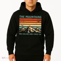 Mountains Are Calling And I Must Go Retro Funny Travelling Funny Gift Hoodie thumb 2