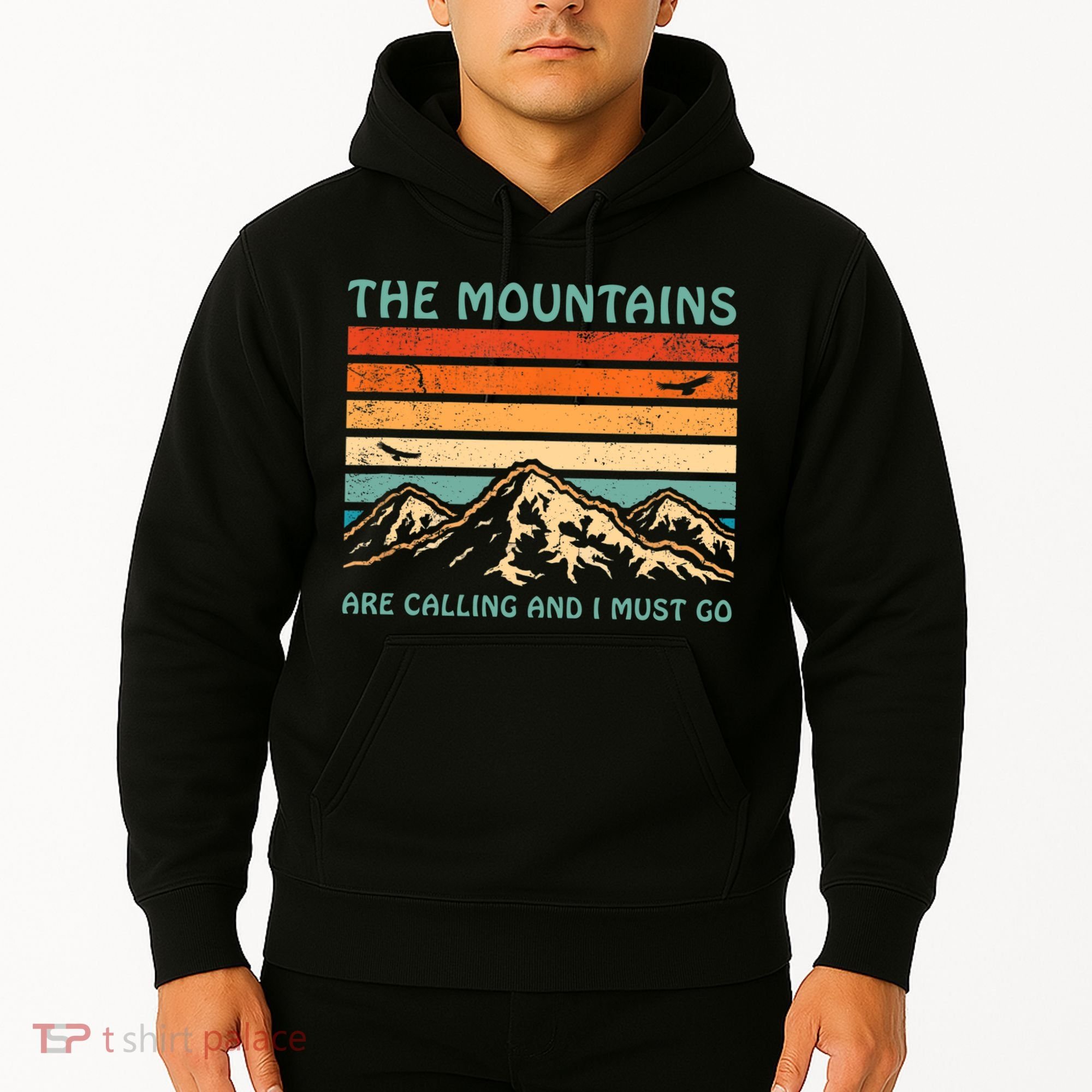 Mountains Are Calling And I Must Go Retro Funny Travelling Funny Gift Hoodie