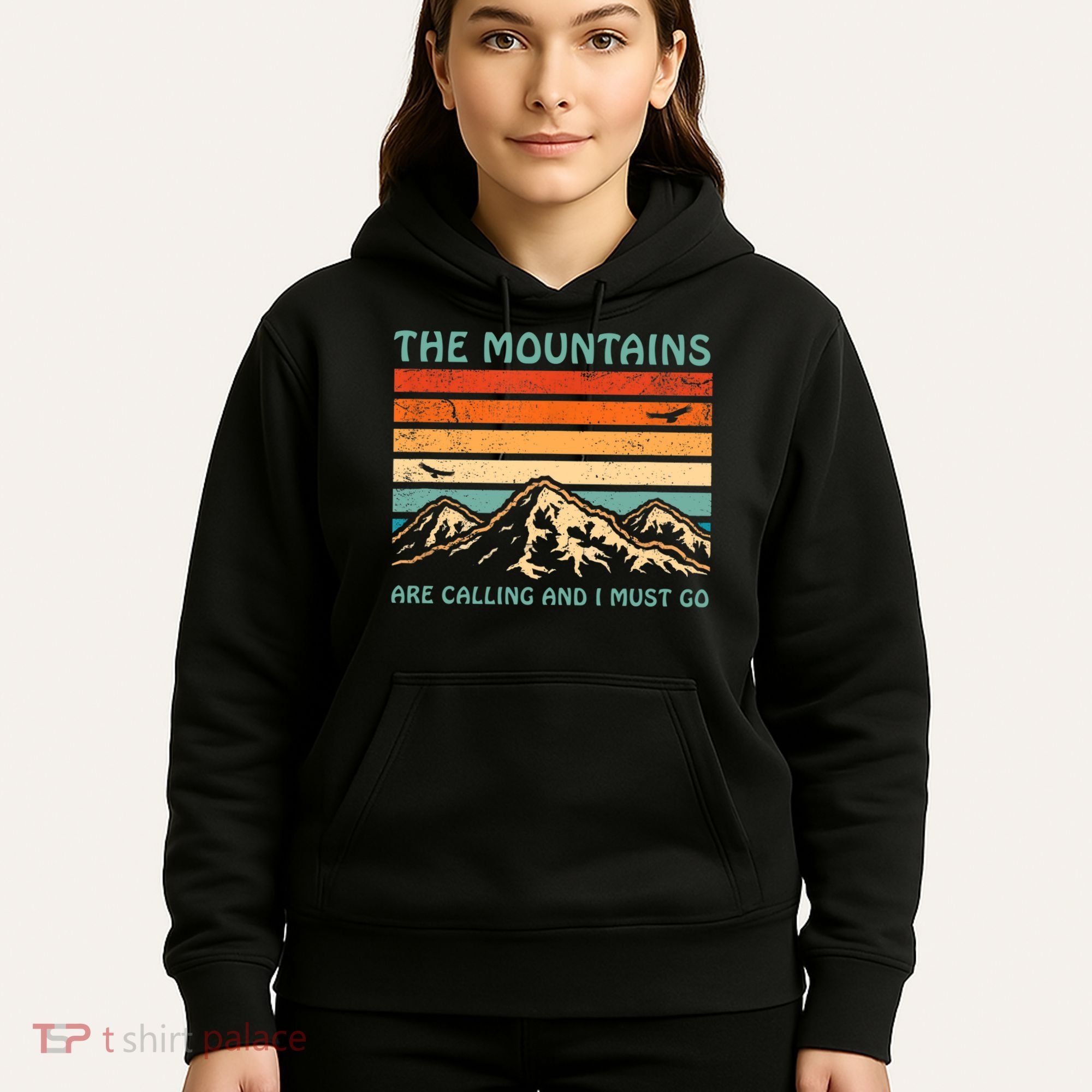 Mountains Are Calling And I Must Go Retro Funny Travelling Funny Gift Hoodie