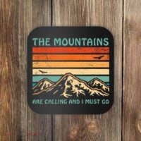 Mountains Are Calling And I Must Go Retro Funny Travelling Funny Gift Coaster thumb 0