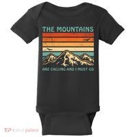 Mountains Are Calling And I Must Go Retro Funny Travelling Funny Gift Baby Bodysuit thumb 0