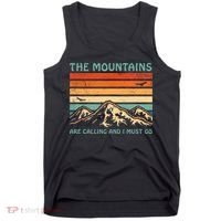 Mountains Are Calling And I Must Go Retro Funny Travelling Funny Gift Tank Top thumb 0