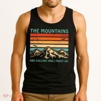 Mountains Are Calling And I Must Go Retro Funny Travelling Funny Gift Tank Top thumb 3