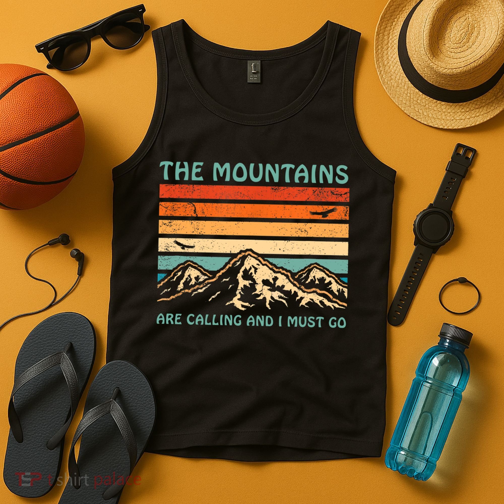 Mountains Are Calling And I Must Go Retro Funny Travelling Funny Gift Tank Top