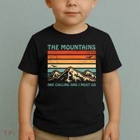 Mountains Are Calling And I Must Go Retro Funny Travelling Funny Gift Toddler T-Shirt thumb 2