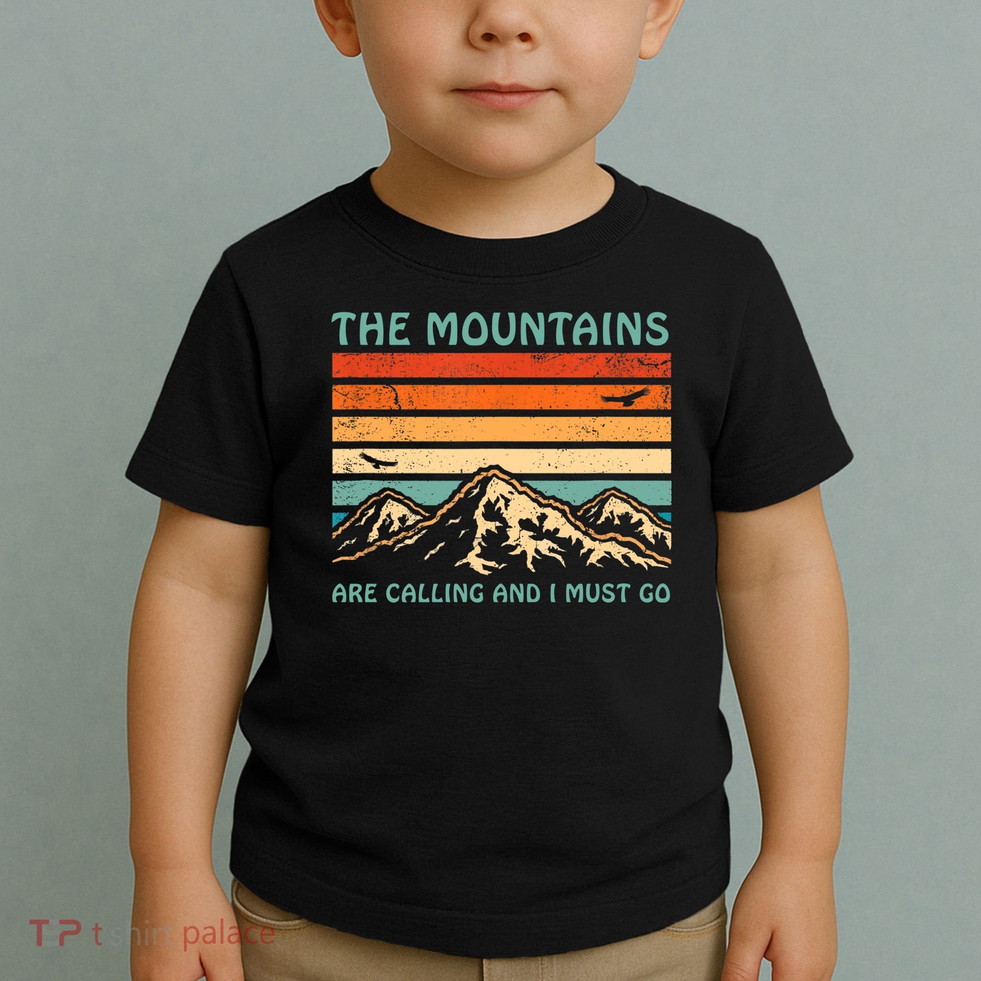 Mountains Are Calling And I Must Go Retro Funny Travelling Funny Gift Toddler T-Shirt
