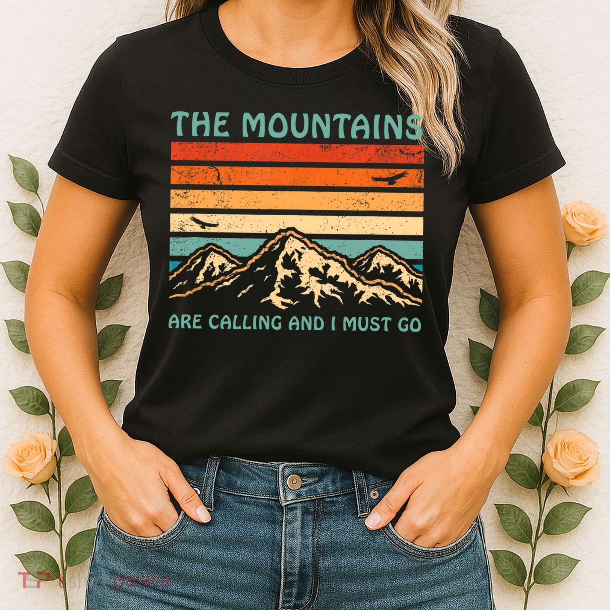 Mountains Are Calling And I Must Go Retro Funny Travelling Funny Gift Women's T-Shirt