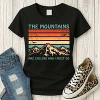 Mountains Are Calling And I Must Go Retro Funny Travelling Funny Gift Women's T-Shirt thumb 3