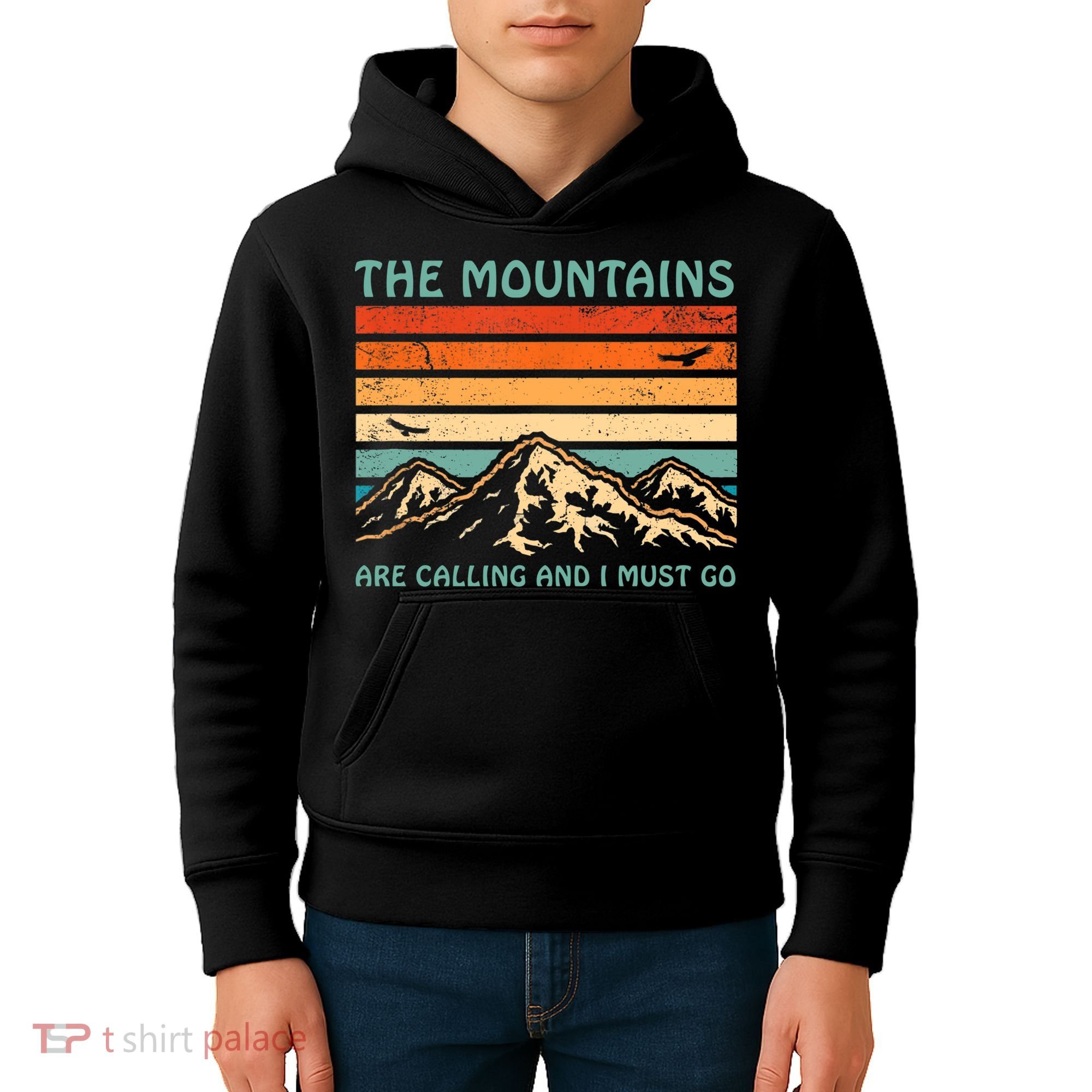 Mountains Are Calling And I Must Go Retro Funny Travelling Funny Gift Kids Hoodie